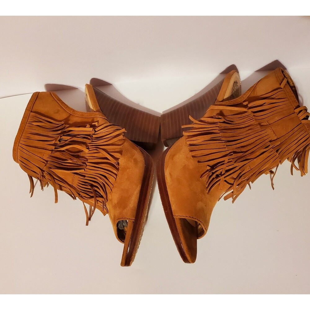 Vince Camuto Jadon Fringe Peep Toe Boot Sandals Women's Size 7.5 - Picture 6 of 9